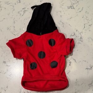Red and Black Polka Dot Ladybug Dog Hoodie Costume